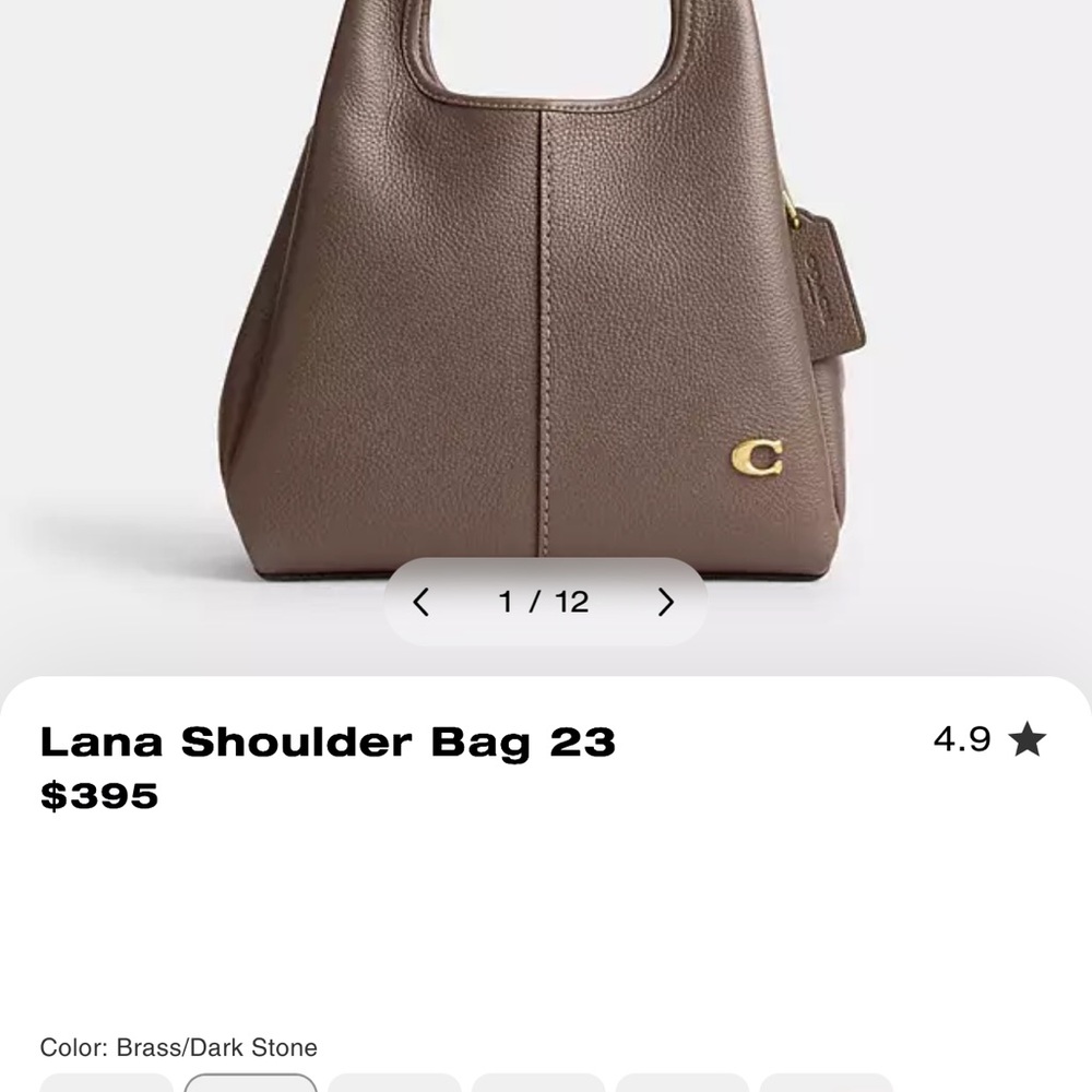 Coach Lana 23 Shoulder Bag in Brass and Dark Stone